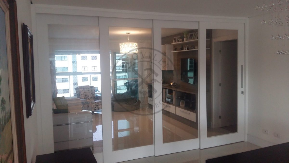 Porta de correr quatro folhas de arrasto com vidro panorâmico incolor - Imagem 1