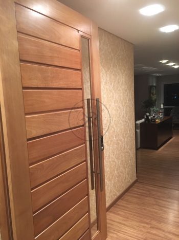 Porta pivotante em madeira maciça com visor de vidro de 8 milímetros. - Imagem 3