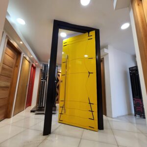 Porta pivotante em ACM modelo Lamborghini, dupla vedação porta e batente - Imagem 2