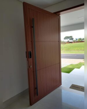 Porta em ACM Wood Mogno com bandeira fixa - Imagem 3