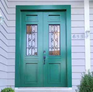 Porta colonial em ACM Pro 124 Post Grenn com grade de ferro - Imagem 2