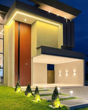 Porta em ACM modelo ripado vertical com puxador cava preto - Imagem 3