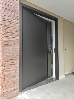 Porta em ACM duas cores com puxador cava na própria porta - Imagem 5