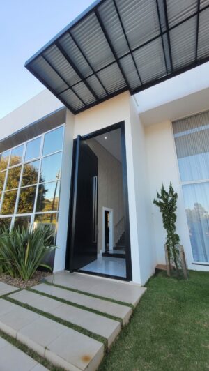 Porta em ACM preto fosco com fechadura Samsung digital - Imagem 5