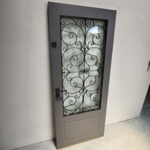 Porta kit pronto especial com grade e pintura laca cinza - Imagem 2