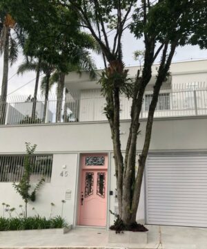 Porta especial com grades de ferro colonial e pintura laca rosa - Imagem 4