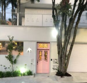 Porta especial com grades de ferro colonial e pintura laca rosa - Imagem 6