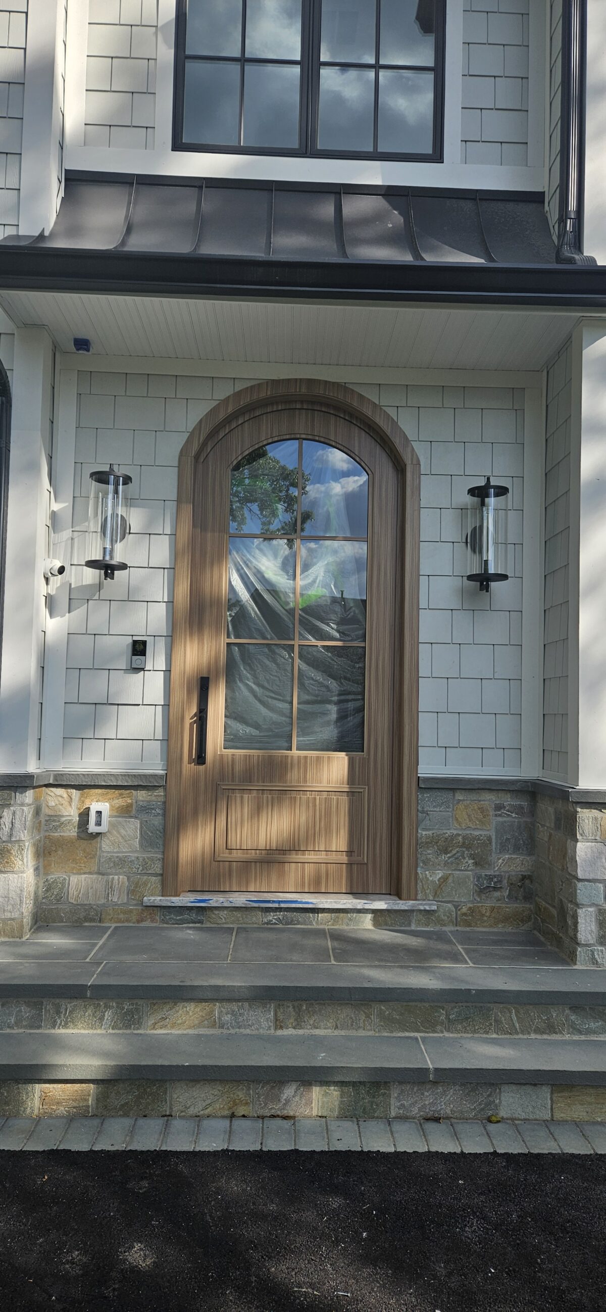 145 Porta em ACM Wood Carvalho Mel modelo em arco - Imagem 1