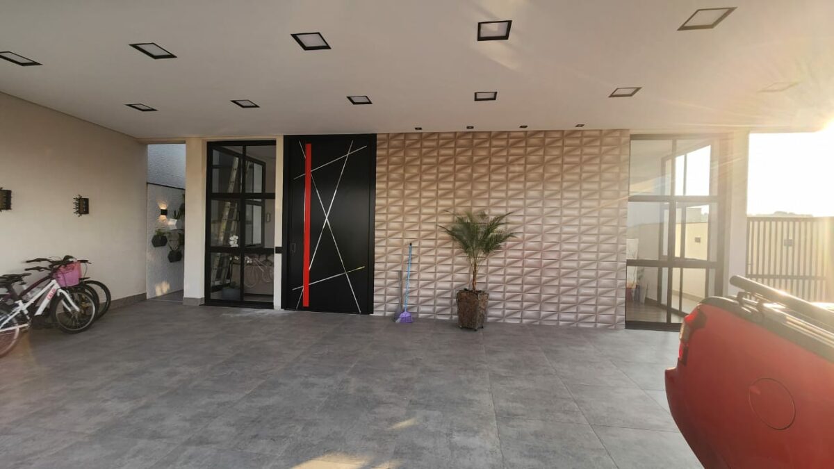 68 Porta pivotante em ACM modelo BBB com puxador cava vermelho - Imagem 1