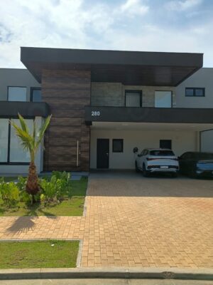 Porta pivotante em ACM Wood Ebano com painéis e bandeiras fixas - Imagem 2