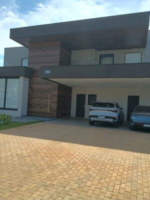 Porta pivotante em ACM Wood Ebano com painéis e bandeiras fixas - Imagem 3