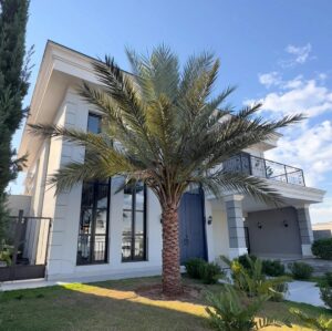 Porta com sistema de abertura dupla, modelo neoclássico, com vidro superior que proporciona sofisticação, iluminação natural e um acabamento de alto padrão - Imagem 5